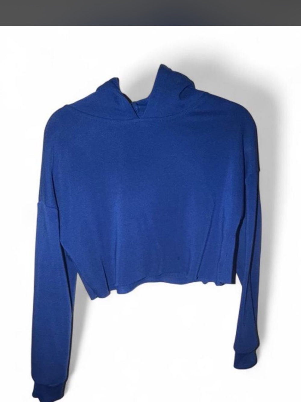 Blue Cropped Hooded Sweatshirt - Unbranded